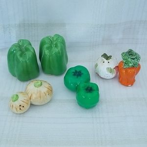 4 Vintage Sets of Vegetable Salt & Pepper Shakers